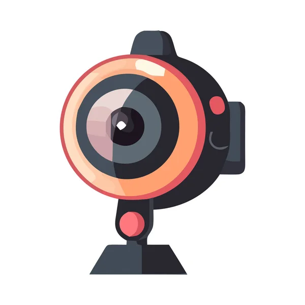 Caméra Surveillance Objectif Toile Fond Icône Vectorielle Isolé — Image vectorielle