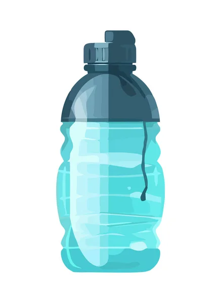 Acqua Dolce Bottiglia Plastica Icona Blu Sullo Sfondo Isolato — Vettoriale Stock