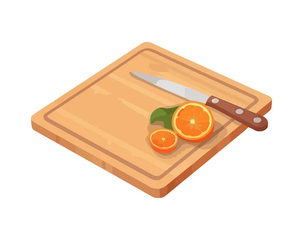 切板图标上的橙色和刀片隔离 — 图库矢量图片