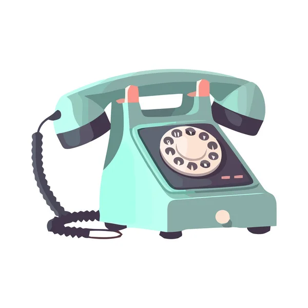 Teléfono vintage antiguo beige vector dibujos animados teléfono retro  giratorio