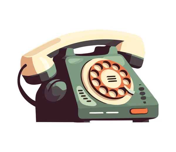 Περιστροφικό Τηλέφωνο Σύμβολο Του Παλιομοδίτικου Εικονιδίου Επικοινωνίας — Διανυσματικό Αρχείο