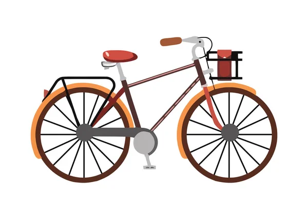 Fahrrad Mit Korb Symbol Isoliert — Stockvektor