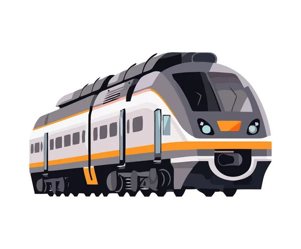 Speeding Locomotive Transporting Passenger Icon Isolated — Stock Vector
