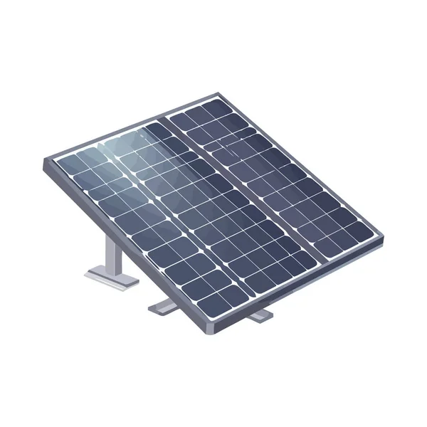 太阳能电池板提供清洁 可持续能源图标隔离 — 图库矢量图片
