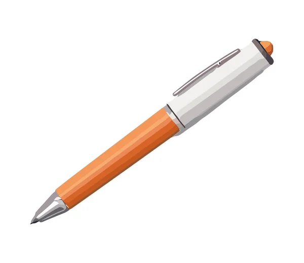 Shiny Ballpoint Pen Creates Sharp Signature Isolated — Stock Vector