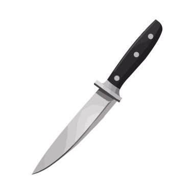 Metalik bıçak, keskin ve tehlikeli ikon izole edildi