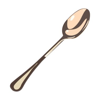 Yemek pişirmek için metal kap, kaşık simgesi izole