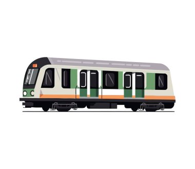 Bir tren simgesinin modern vektör çizimi izole edildi