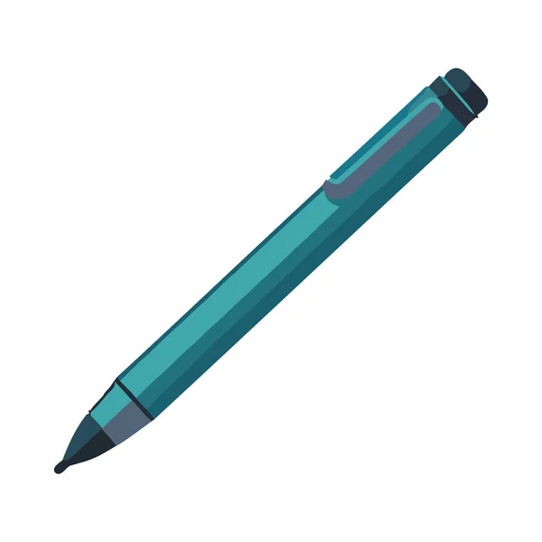 Tinta Azul Fluye Desde Plumín Creando Icono Firma Aislado — Vector de stock