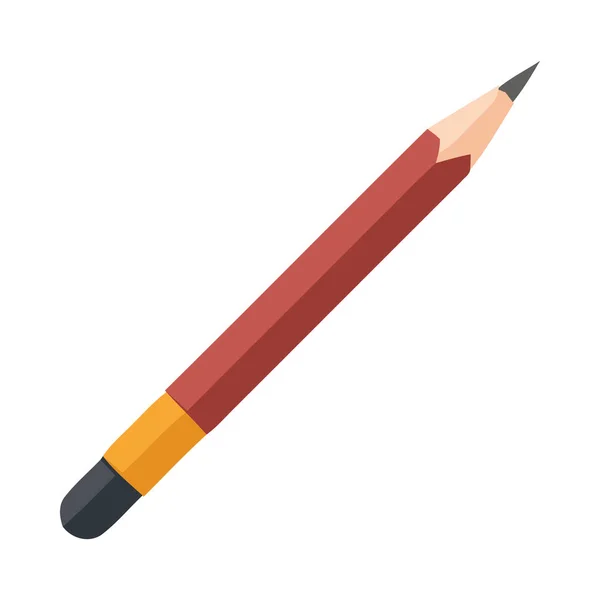 红色铅笔 创意用具图标孤立 — 图库矢量图片
