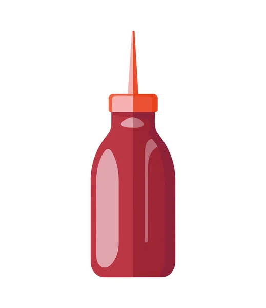 Icon Färsk Tomat Sås Flaska Isolerad — Stock vektor