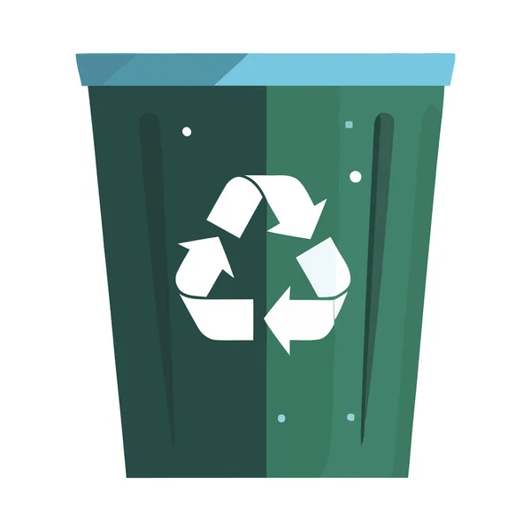 Recykling Zielonej Ikony Kontenera Izolowane — Wektor stockowy