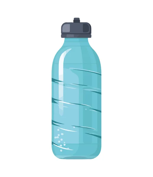 Modrá Plastová Láhev Vody Ikona Izolované — Stockový vektor