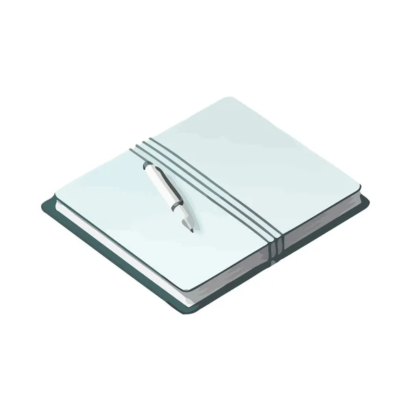 Caderno Branco Ícone Caneta Isolado —  Vetores de Stock