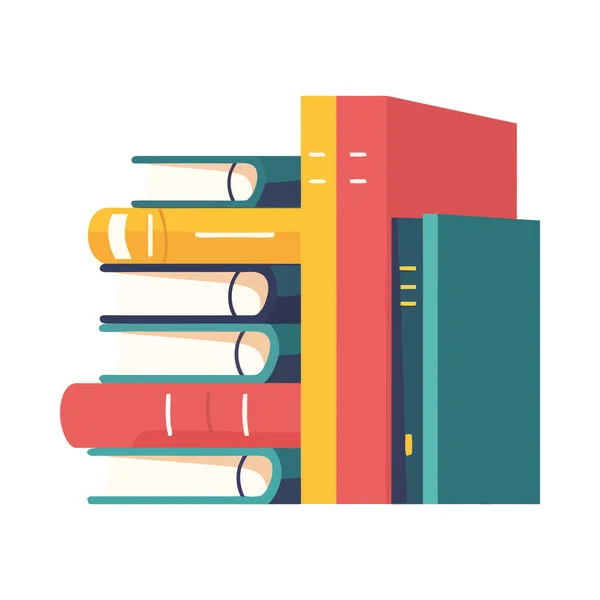 Learning Literature Stacked Library Icon Isolated — Stock Vector