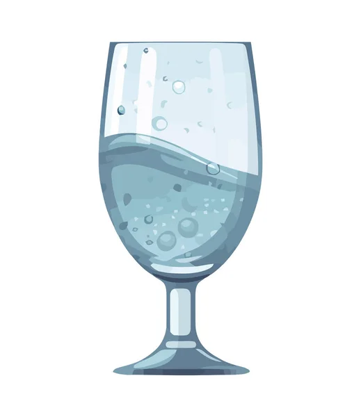 Transparente Wasserglas Ikone Isoliert — Stockvektor