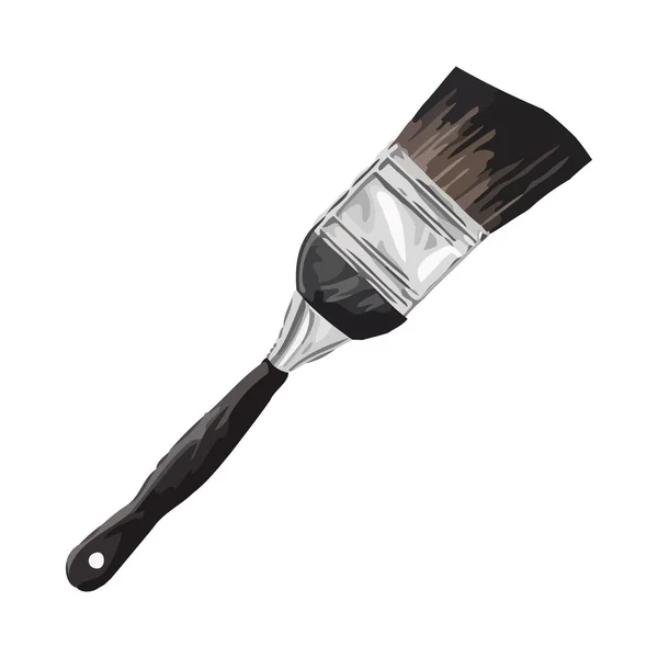 Metallic Paintbrush Handle Artistic Creativity Icon Isolated — Stock Vector