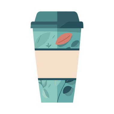 Taze yaprak simgesi izole edilmiş organik kahve paketi tasarımı