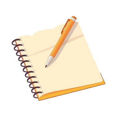 Boş defter sayfası, izole ahşap simge kalem çizimi