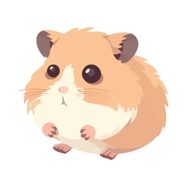 Yumuşak Kürk Oturma Ikonu Olan Sevimli Sarı Hamster — Stok Vektör