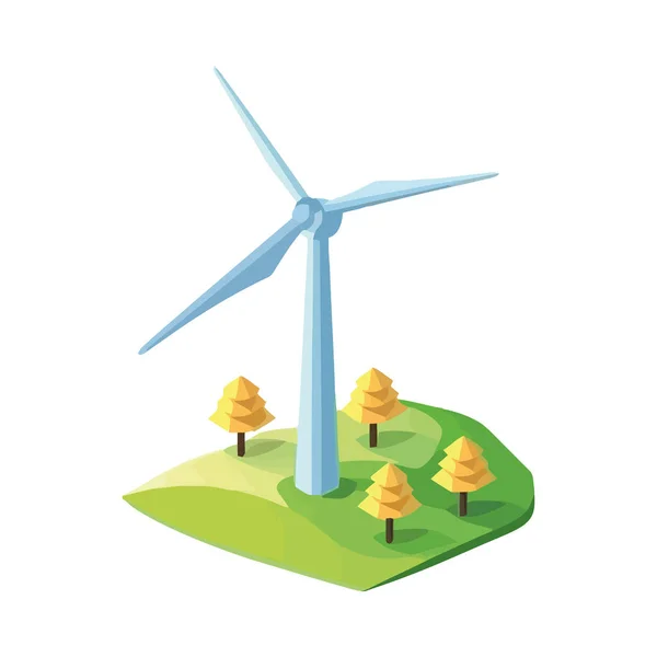 Windturbines Genereren Geïsoleerde Elektriciteitsicoon — Stockvector