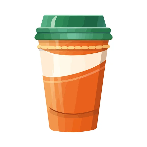 Cappuccino Mug Caffeinated Refreshment Icon Isolated — Stock Vector