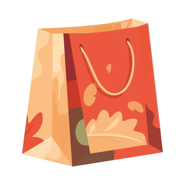 Shopping Bag Leaf Nature Icon Isolated — Stock Vector