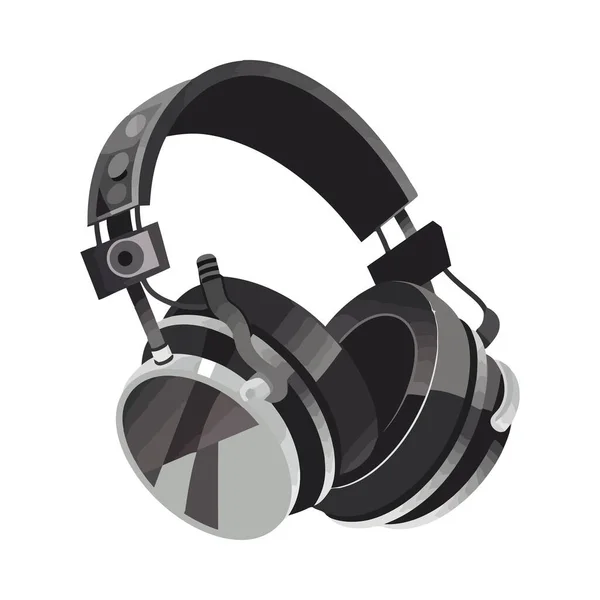 Metalowe Słuchawki Symbolizują Współczesną Ikonę Aktywności Muzycznej — Wektor stockowy