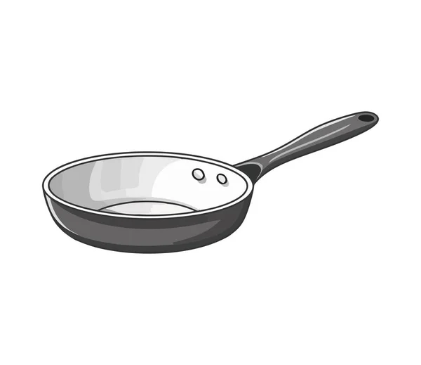 Металева Сковорода Значок Кухонного Посуду Ізольовано — стоковий вектор