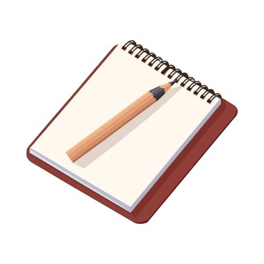 Kalem simgesi izole edilmiş bir not defteri