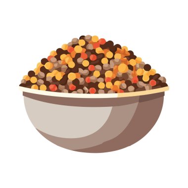 Kase simgesindeki taze yiyecek izole edildi