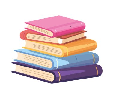 Yığılmış edebiyat kitapları simgesi izole edildi