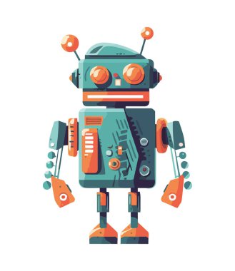 Gelecekçi robot simgesi izole edilmiş simge