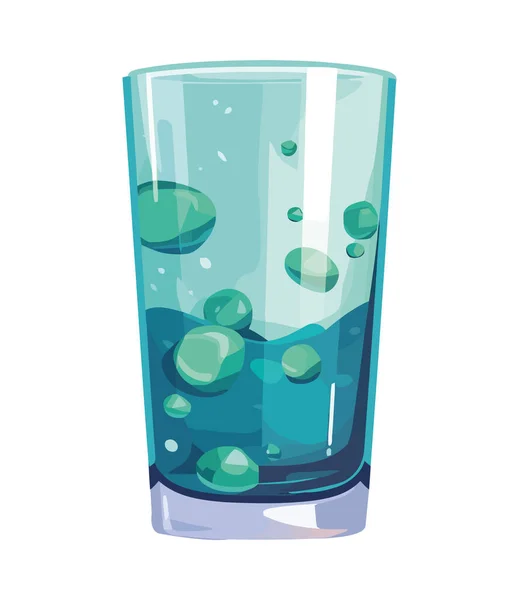 Transparant Glas Van Verfrissende Vloeistofgolf Icoon Geïsoleerd — Stockvector