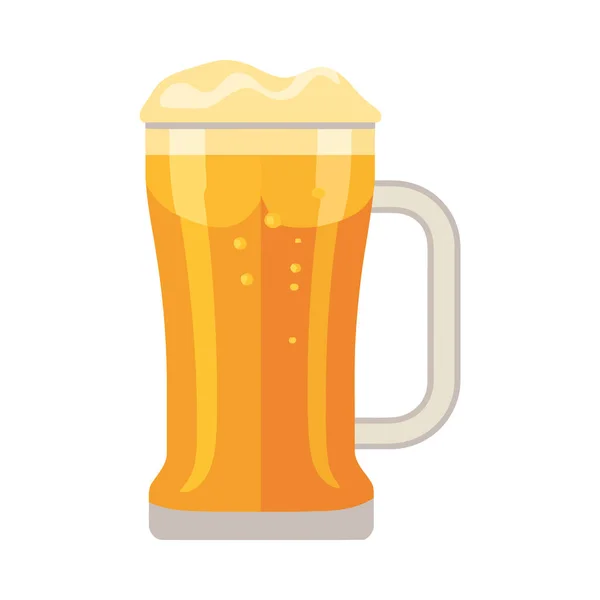 Frothy Beer Pint Glass Symbolizes Celebration Icon Isolated — Stock Vector