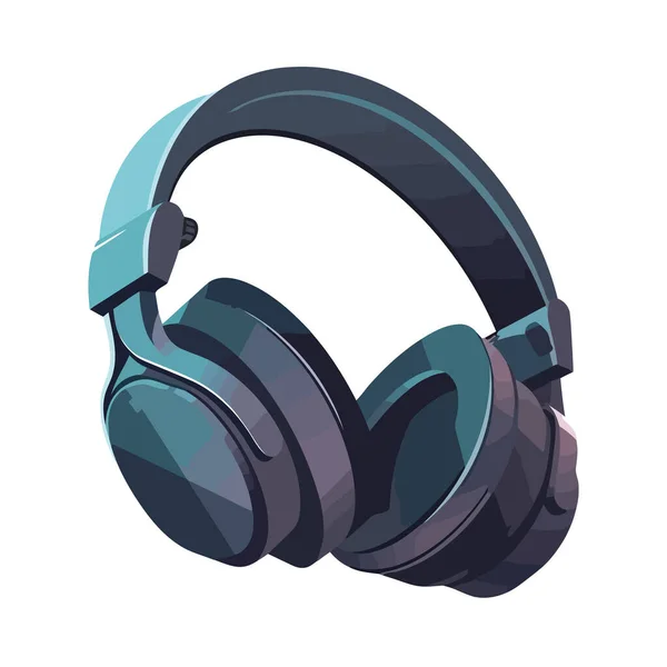 Auriculares Azules Simbolizan Icono Tecnología Escucha Moderna — Vector de stock