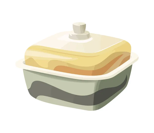 Ustensile Cuisine Icône Pot Céramique Isolé — Image vectorielle
