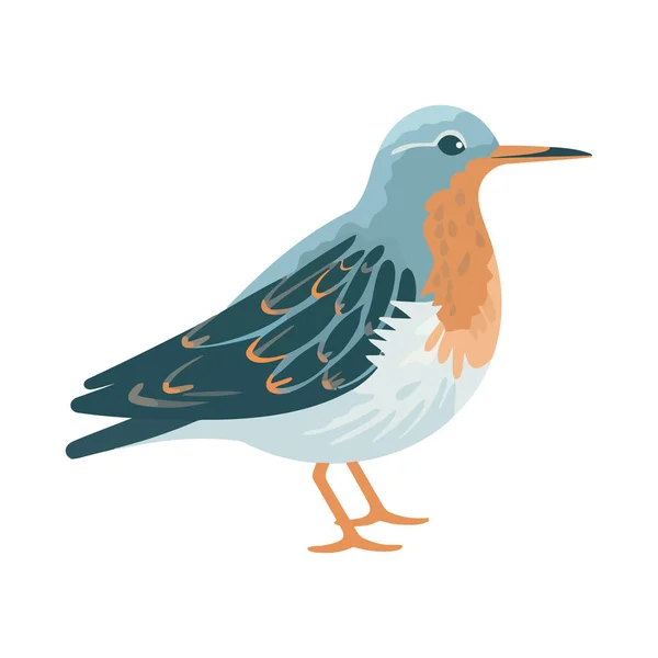 Ícone Desenho Animado Pequeno Pássaro Bonito Isolado — Vetor de Stock