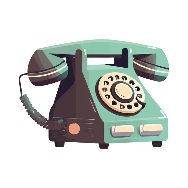 Viejo Teléfono Para Icono Comunicación Aislado — Vector de stock