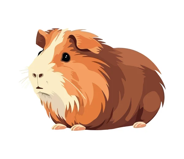 Fluffy Hamster Duduk Ikon Hewan Lucu Terisolasi - Stok Vektor