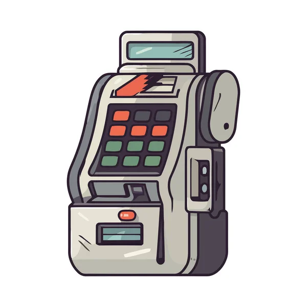 Máquinas Check Out Cartão Inteligente Ícone Crédito Leitura Isolada — Vetor de Stock