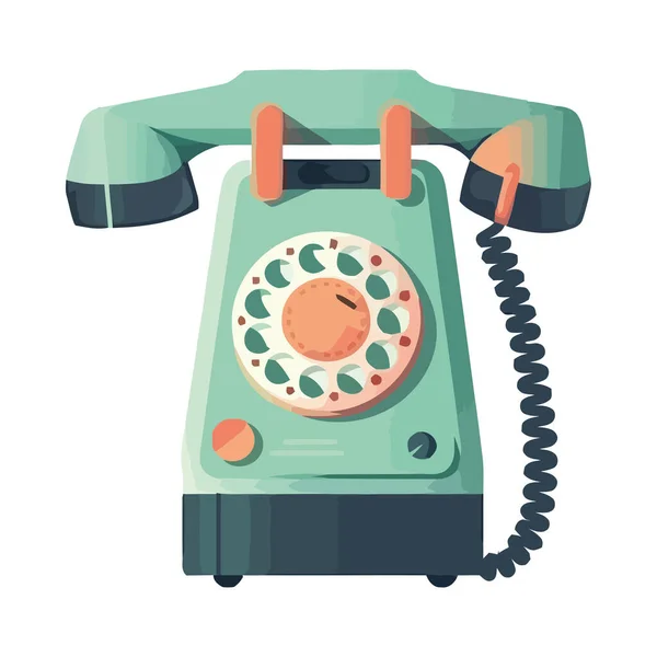 Viejo Teléfono Con Icono Tecnología Retro Aislado — Archivo Imágenes Vectoriales