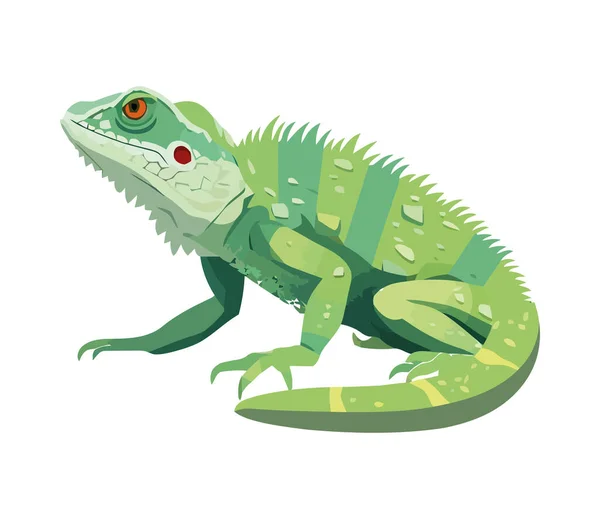 Lindo Gecko Verde Diseño Aislado — Vector de stock