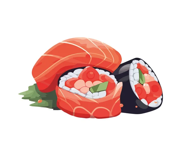 Fresh Seafood Meal Seaweed Icon Isolated — Stock Vector