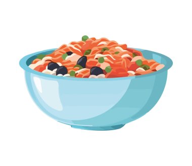 Gurme çanak çömlek ikonunda taze pişmiş yemek izole edilmiş.