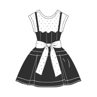 Kadın giyiminin moda illüstrasyonu izole edilmiş