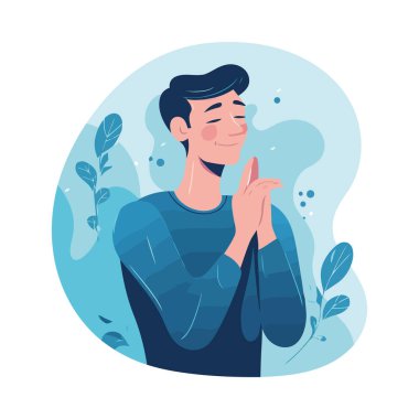 Neşeli gülümseyen genç adam ikonu izole edildi