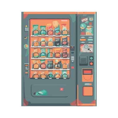 Atıştırmalık simgesi izole edilmiş modern otomat