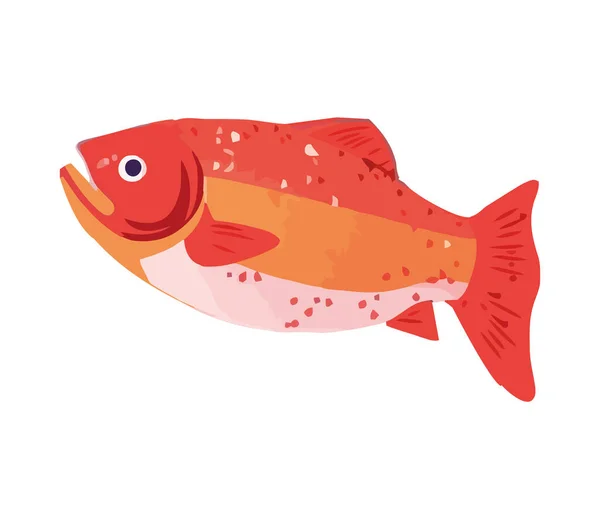 Fisk Djur Vit Bakgrund Ikon Isolerad — Stock vektor