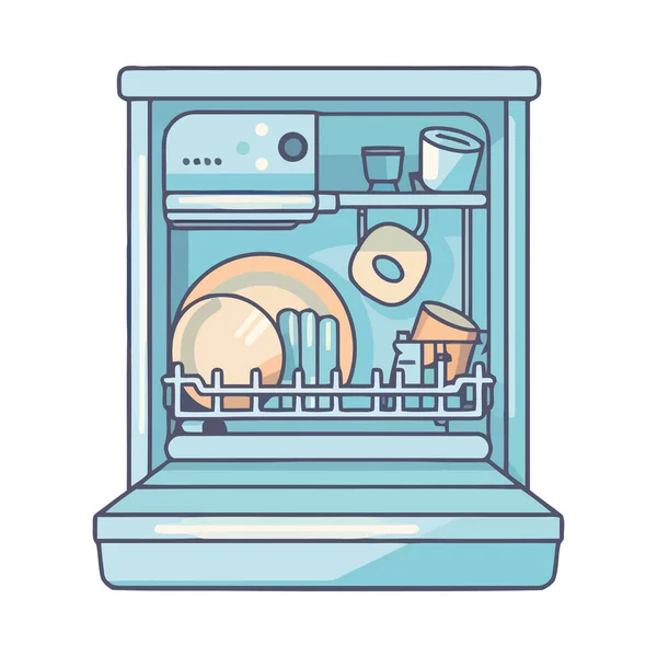 Aparelho Cozinha Máquina Lavar Louça Ícone Isolado —  Vetores de Stock